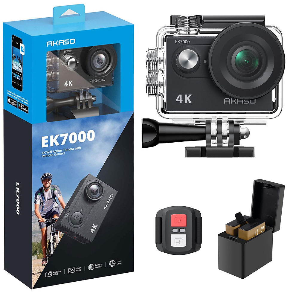Thumbnail: AKASO EK7000 4K 30FPS 20MP WiFi Action Camera, Waterproof 131FT, Remote Control