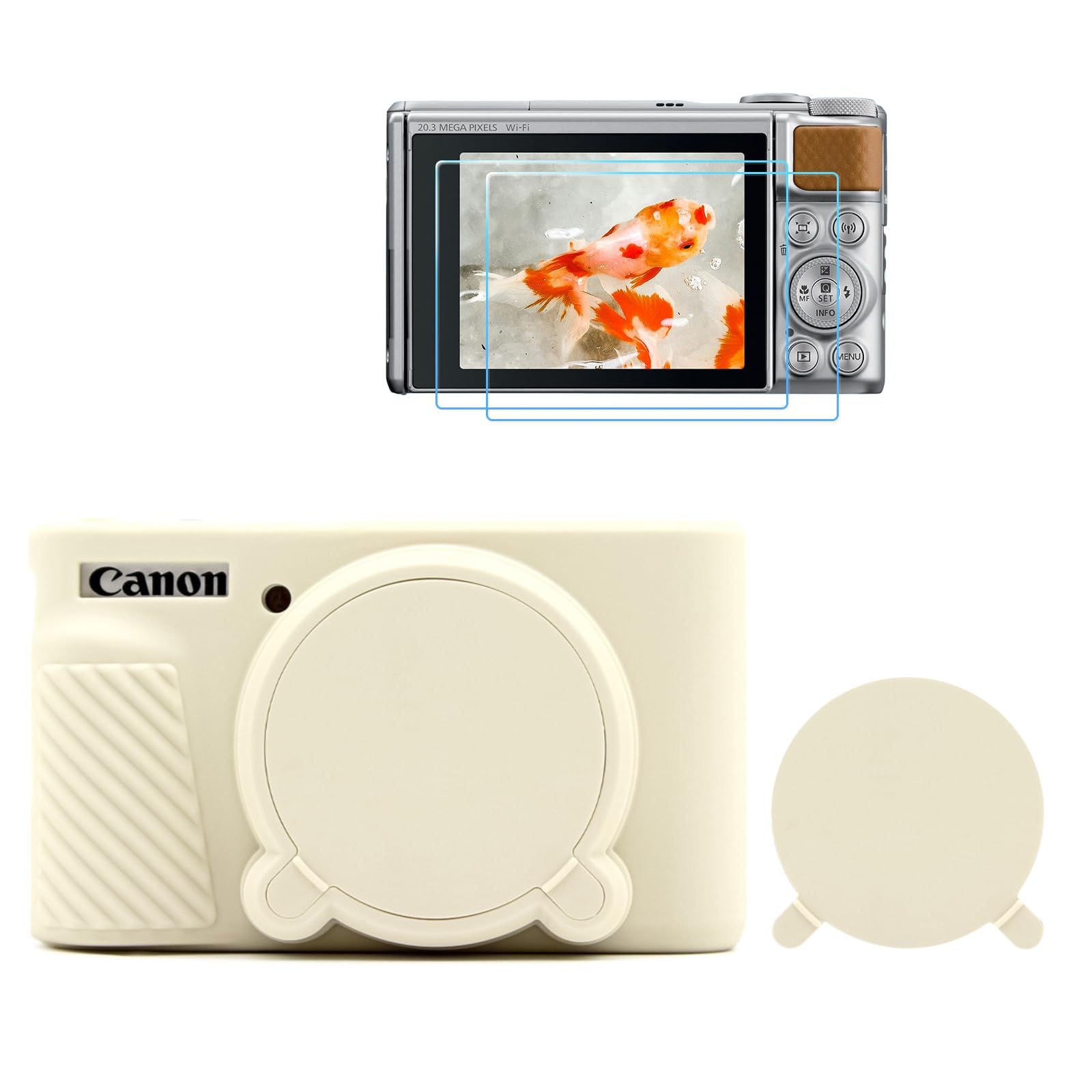 SX730 Case & LCD Screen Protector Accessories SX740 Camera Soft White Kit,