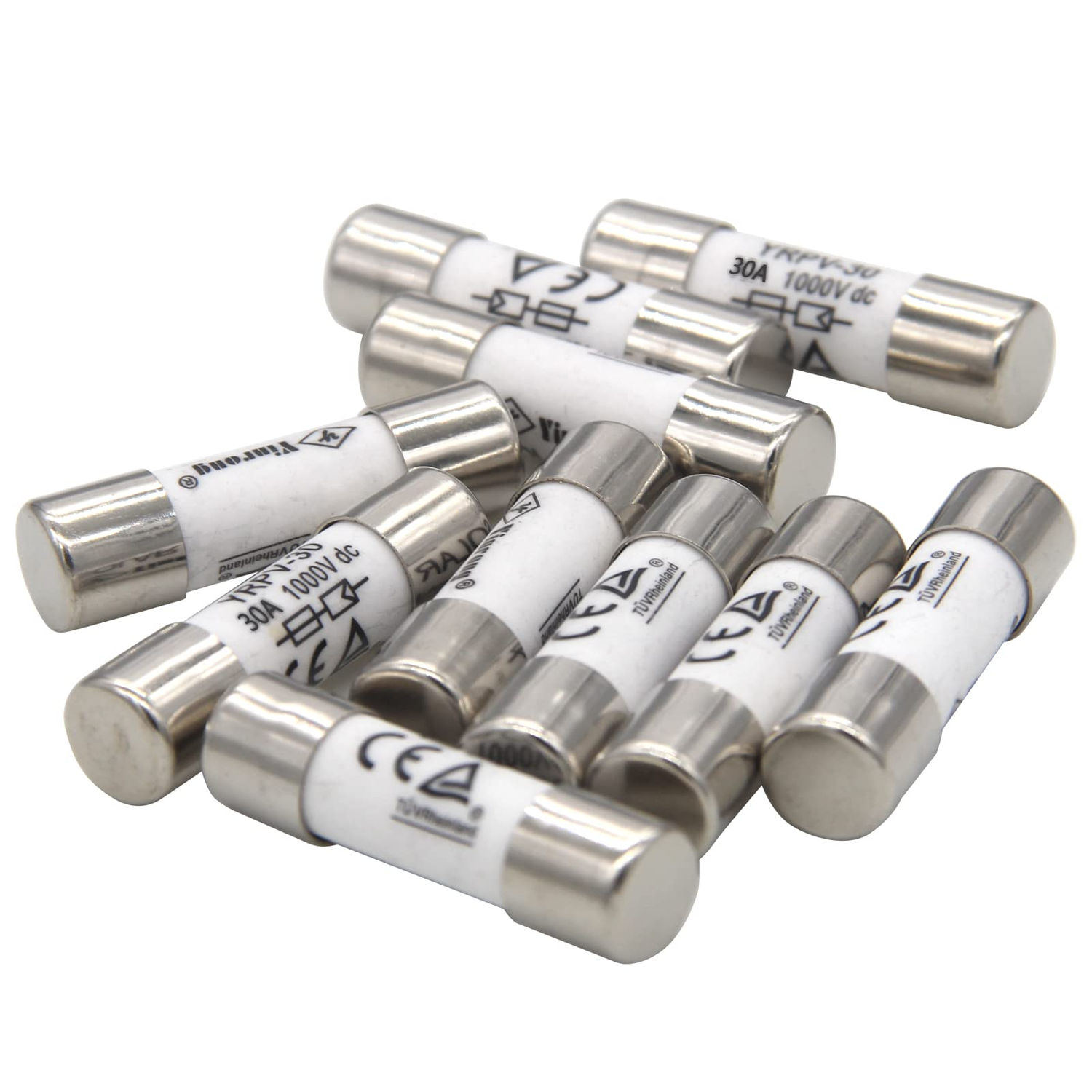 ZOOKOTO DC Solar PV Photovoltaic Fuse 10 Pcs 10x38mm DC 1000V 30A in line