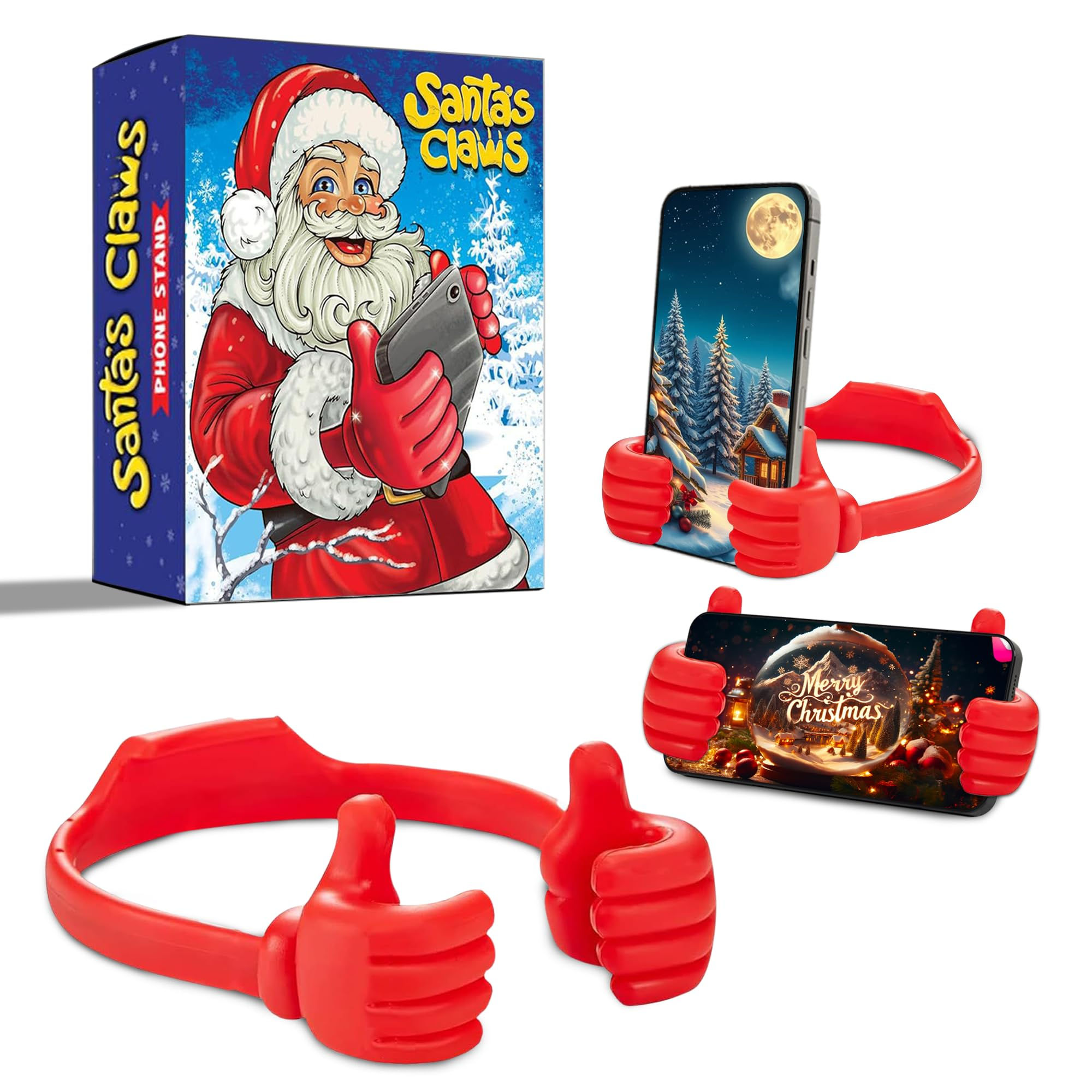 Santa's Claws Phone Stand, Funny Stocking Stuffer for Teens & Adults, Silicone