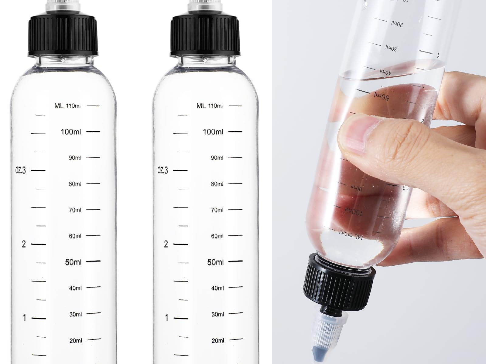 WLLHYF 2 Pack Hair Oil Applicator Bottle, 8.5oz Plastic Hair Dye Squeeze Bottles