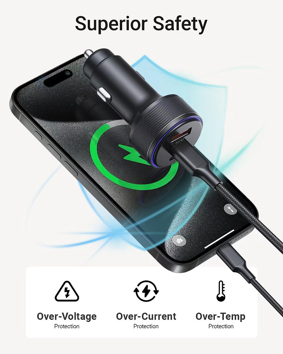 Thumbnail: Car Charger for iPhone 16/16 Pro Max, 2-Pack, 90W USB C Fast Charger Adapter