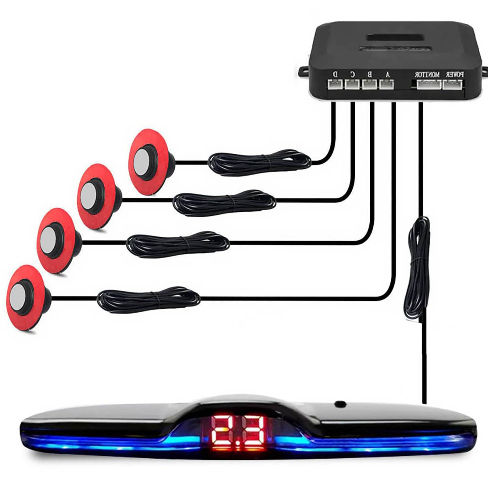Car Parktronic Plane Sensors Rear Backup with Parking Built-in Reversing