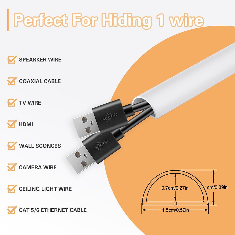Thumbnail: Wall Cord Hider, 39-Inch Self-Adhesive Cable Cover for Wire Management (White)