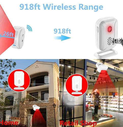 Thumbnail: Wireless PIR Sensor Detector Security Store Office Motion Alarm Chime,Shop