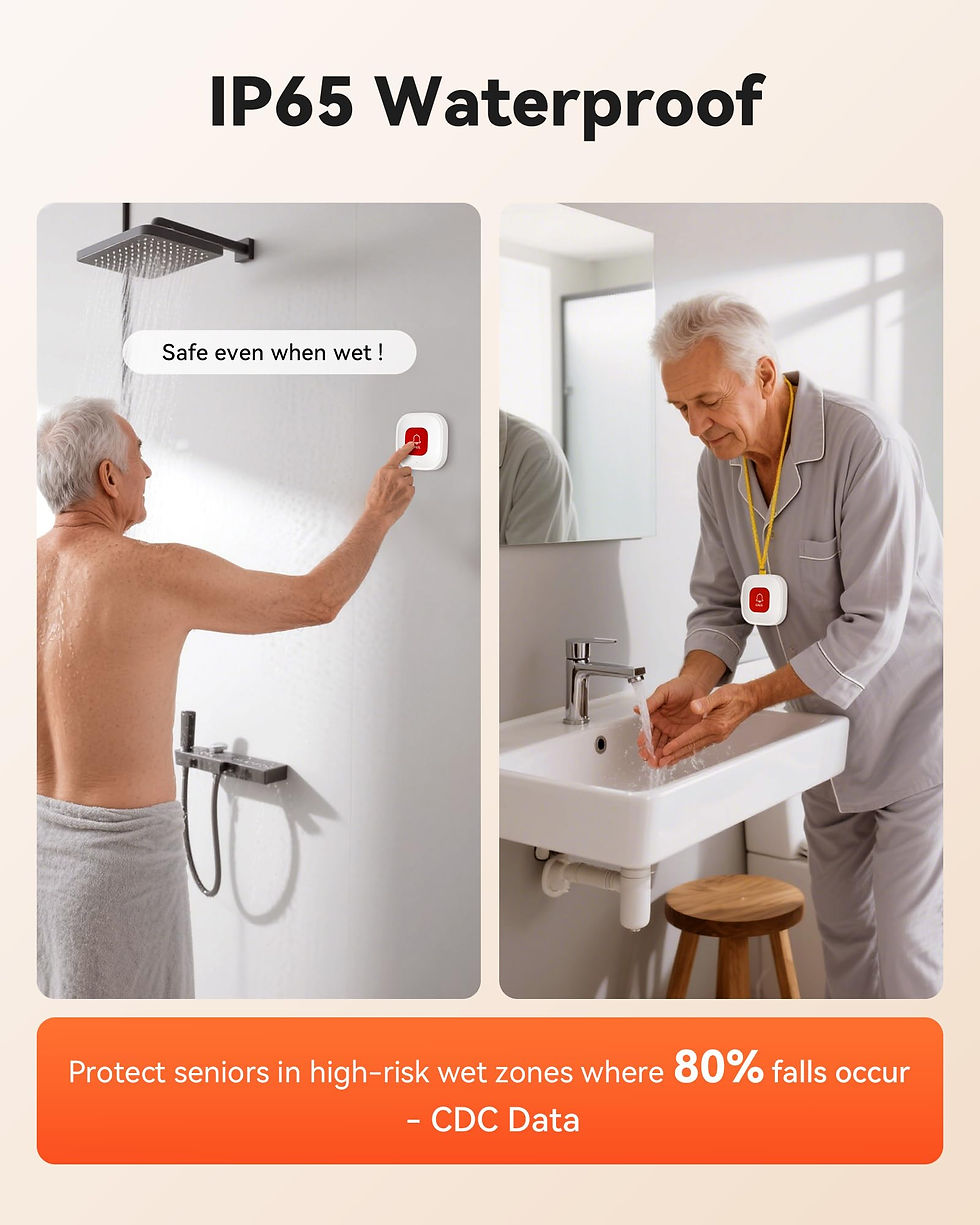 Thumbnail: PILSAMAS WiFi Wireless Call Button - Lanyard Caregiver System 2 + Pull