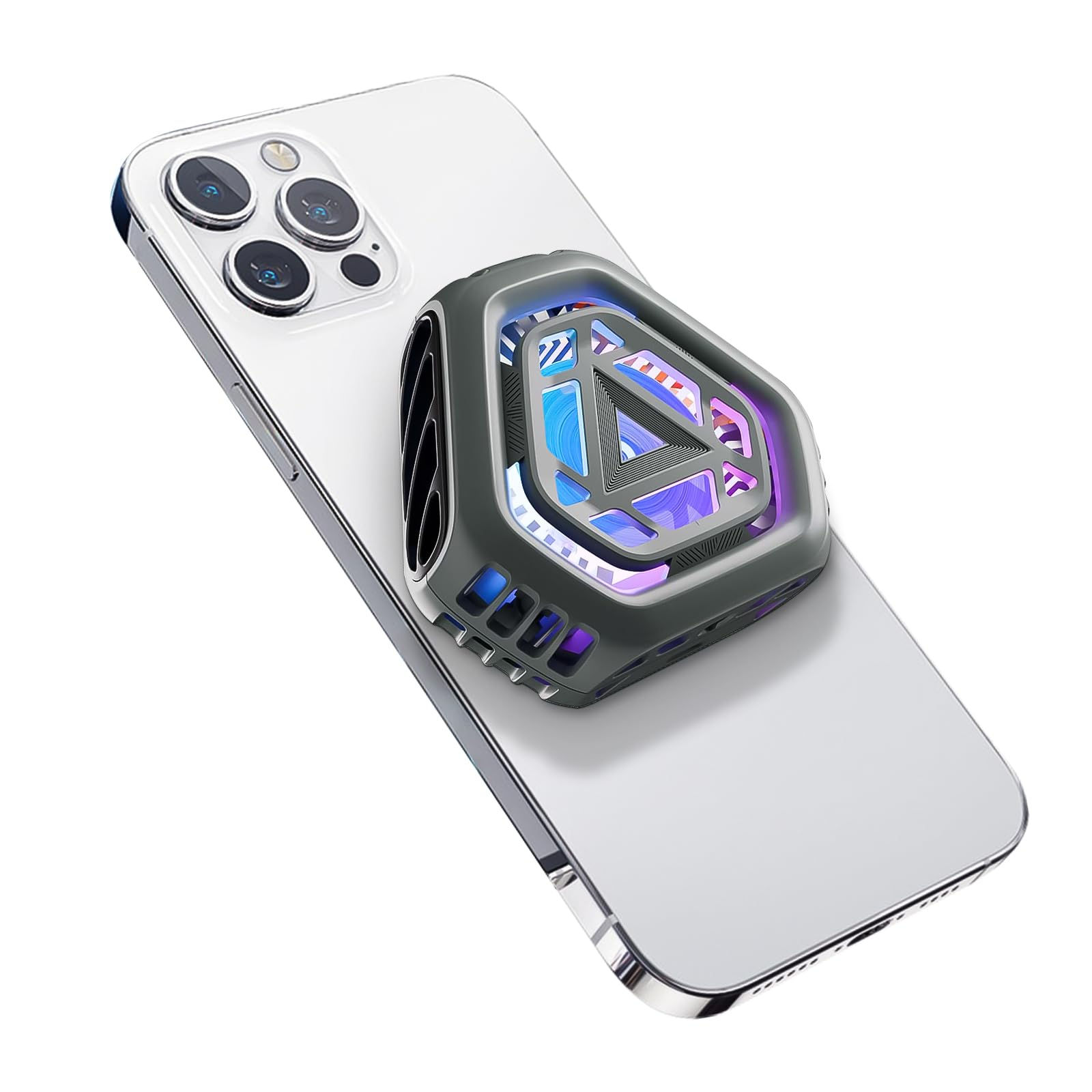 Magnetic Cell Phone Cooler, Portable RGB Cooling Fan for Mobile Gaming