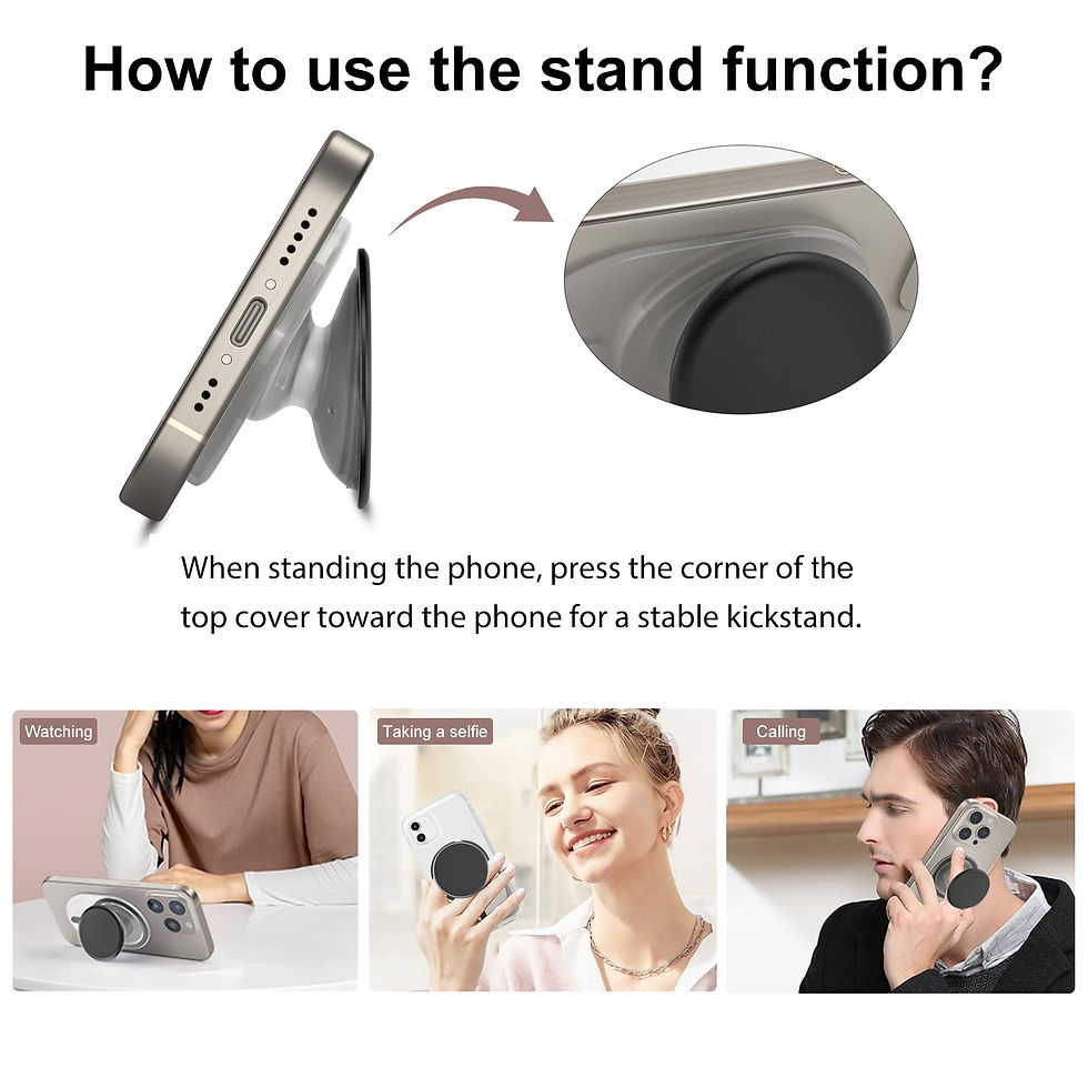 Thumbnail: AUROX MagSafe Phone Grip, Expandable Magnetic Phone Stand (Transparent)