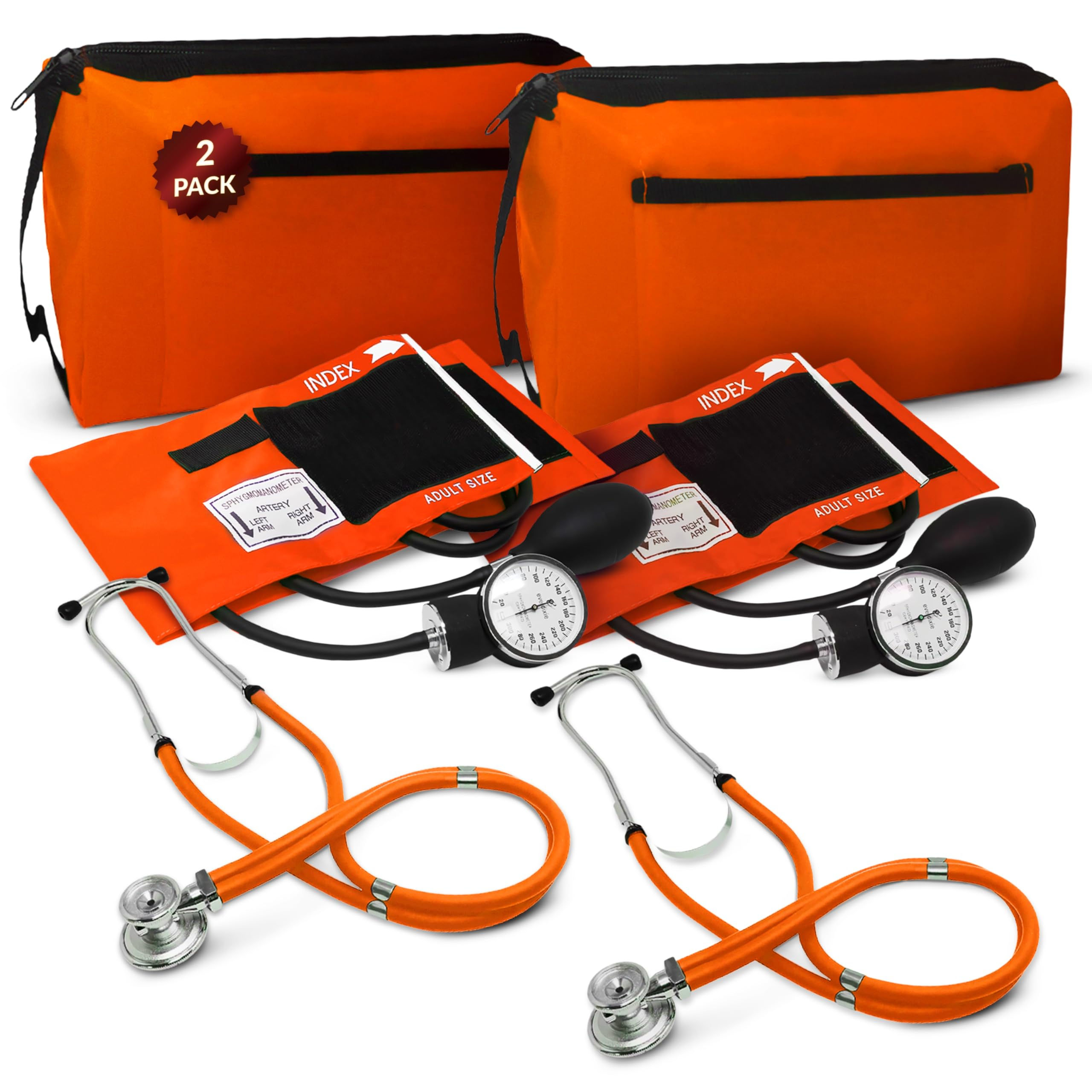 Blood Pressure and Stethoscope Kit - Adult Aneroid with Dual-Head Stethoscope,