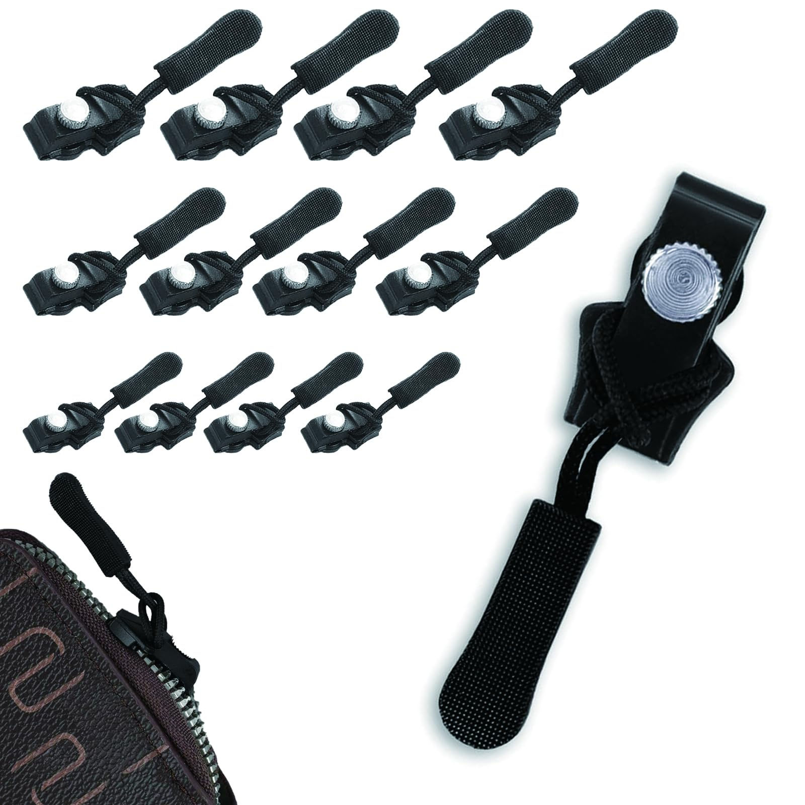 12Pcs Zip Repair Kit, Universal Zipper Fix for Luggage & Backpacks