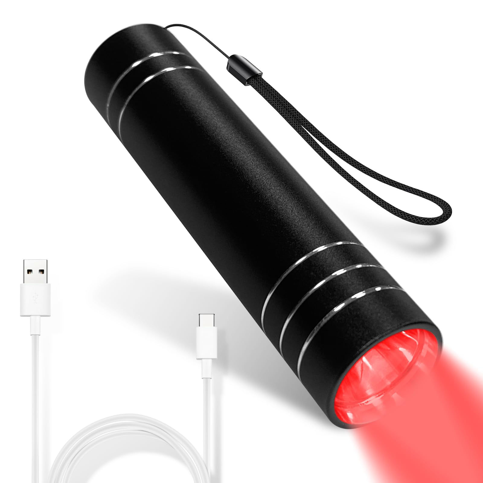 Trayvespace Red Light Therapy Wand | Portable Infrared Lamp, Type-C Torch