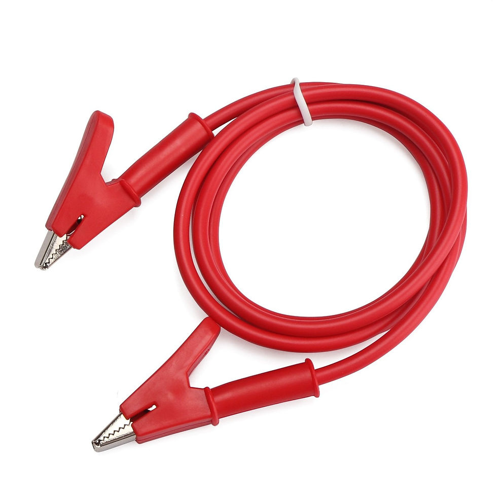 Thumbnail: Dual Alligator Clip Test Leads, 15A Black & Red, 39.3 Inches with Copper Clamps