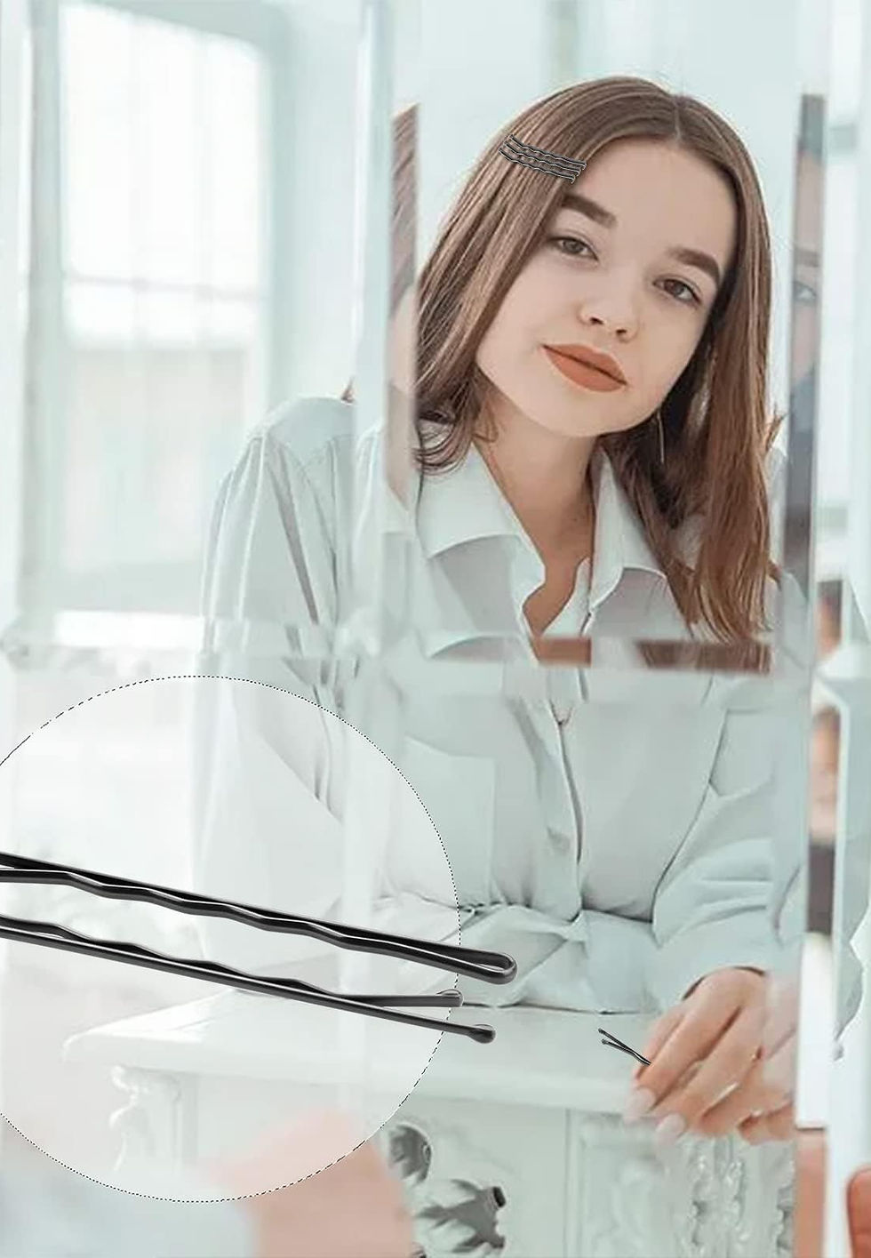 Thumbnail: Mbsomnus Hair Grips, 50 Black Bobby Pins, for All Hair Types