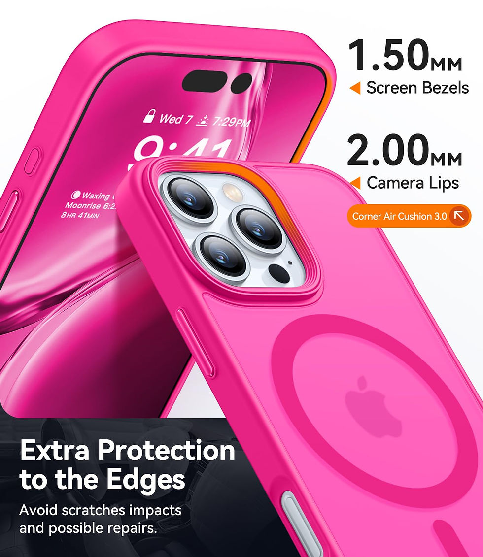 Thumbnail: CANSHN Magnetic Case for iPhone 16 Pro with Magsafe Compatibility, Hot Pink