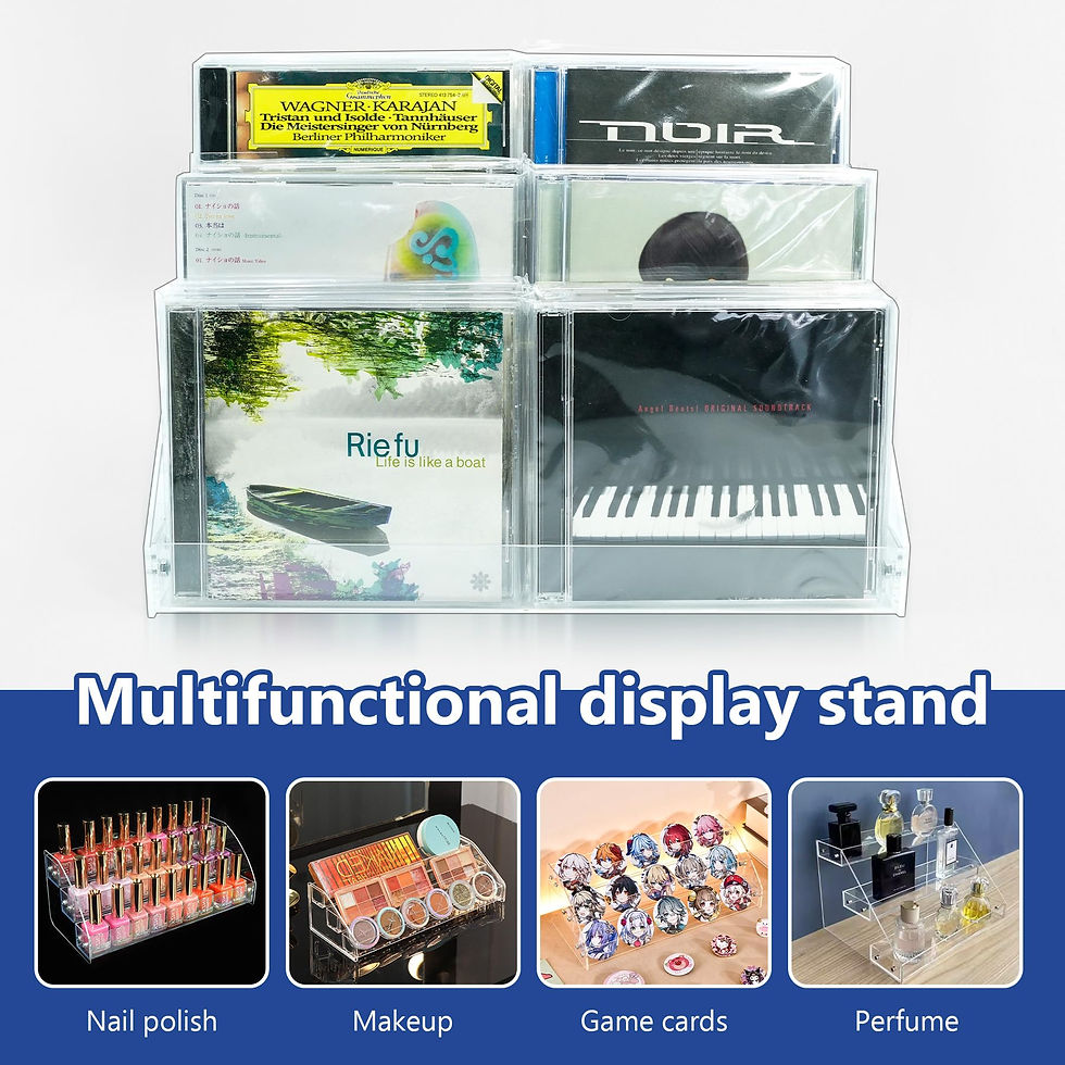 Thumbnail: 3-Tier Clear Acrylic CD/DVD Storage Rack, Holds 24 CD Cases, Medium Size