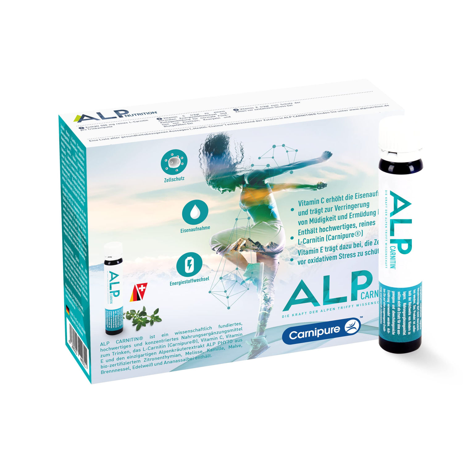 ALP CARNITIN L-Carnitine Liquid Pre-Workout Shots, 14 x 25ml