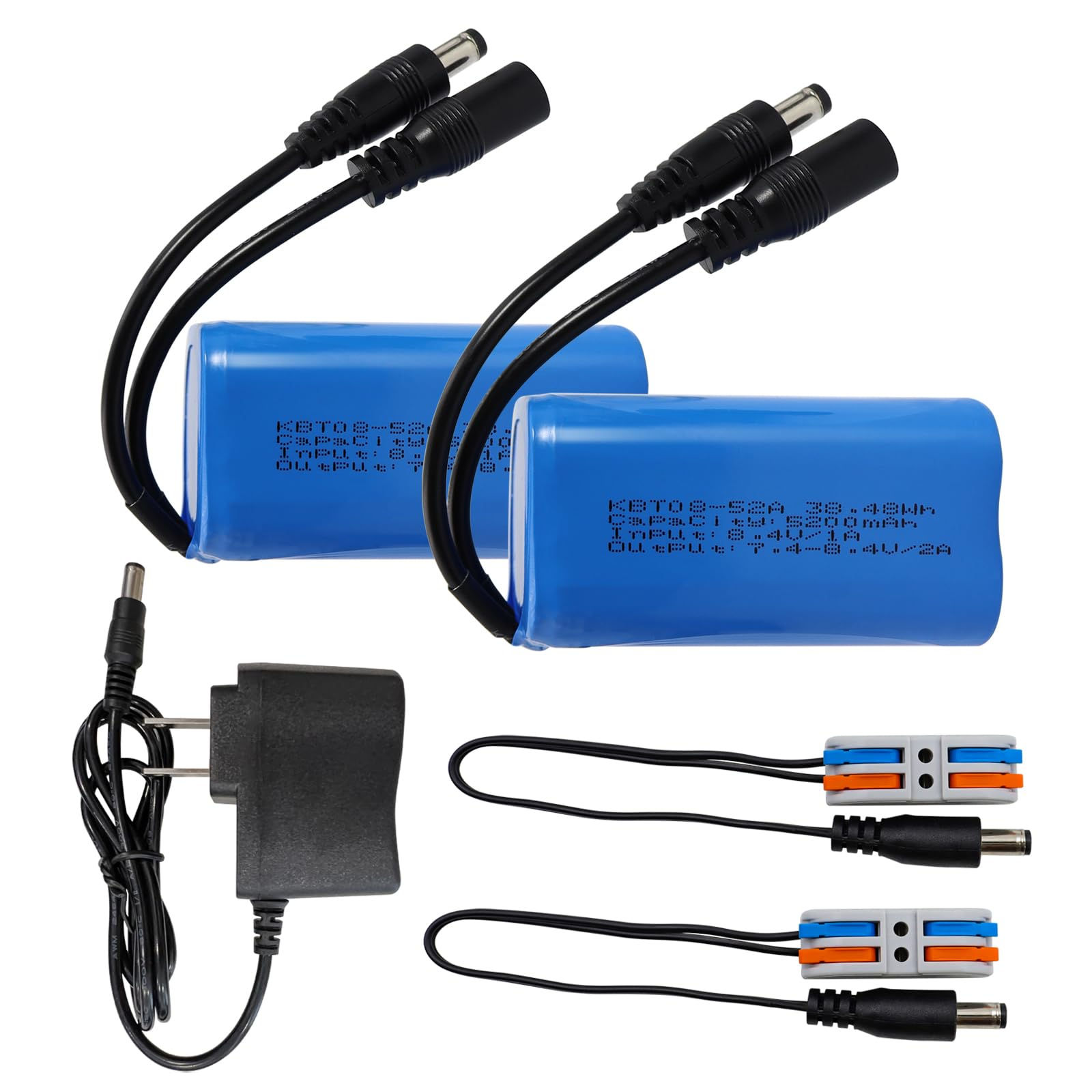 KBT 7.4V 5200mAh Li-ion Rechargeable Battery, with Charger for RC Cars, Boats