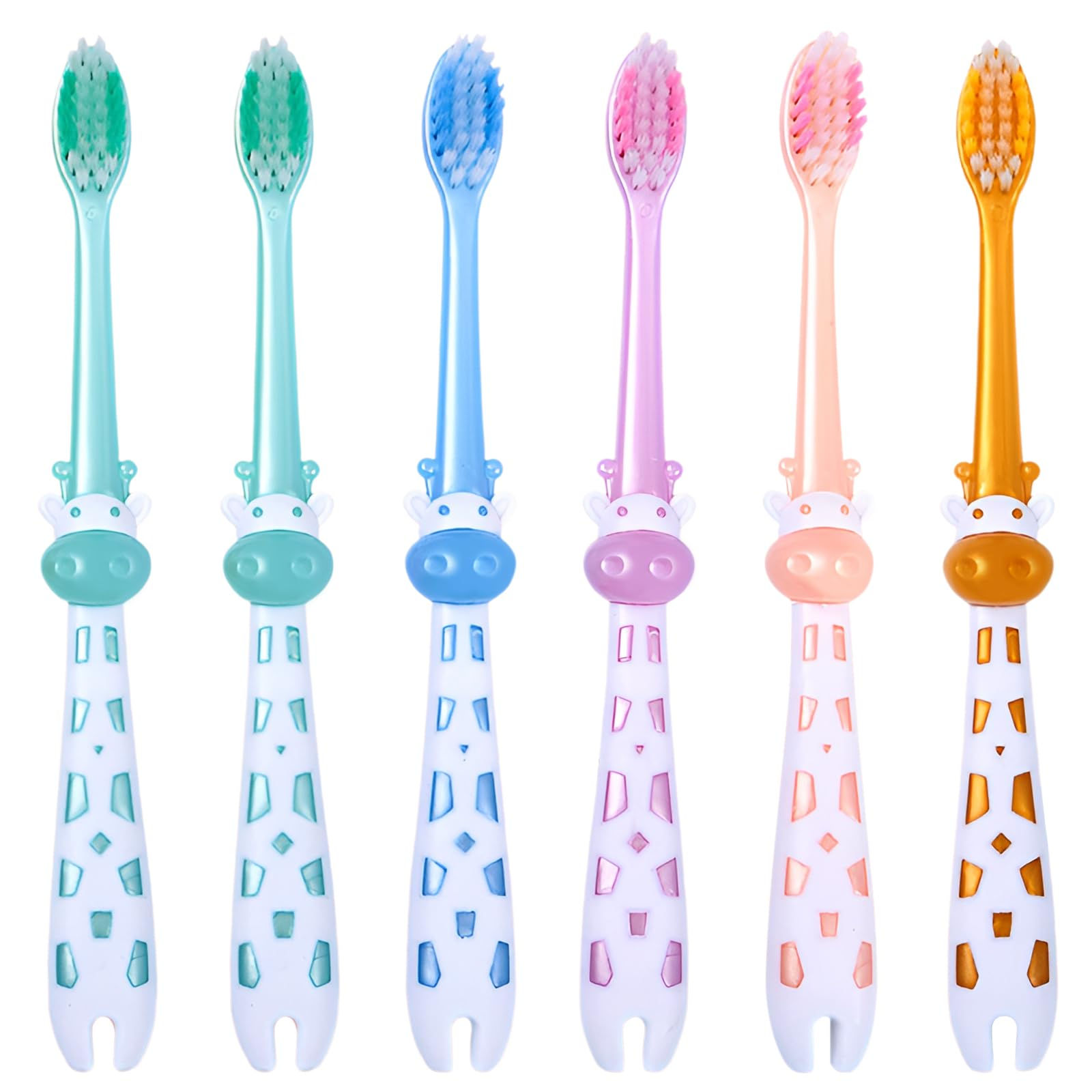 Kids Toothbrush 6pcs - Soft Bristles with Suction, For Ages 3-5