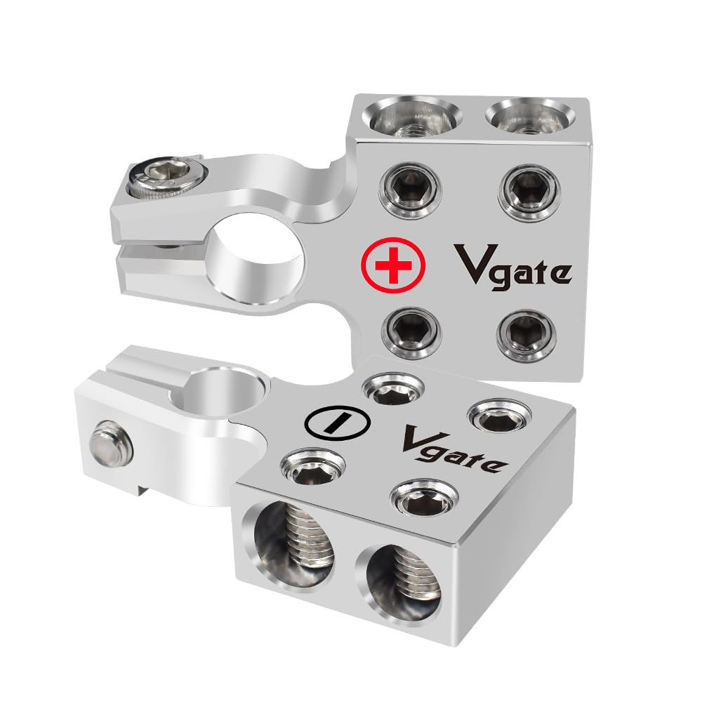 Vgate 4-Way Car Battery Terminals for Lead-Acid Compatible Vehicles
