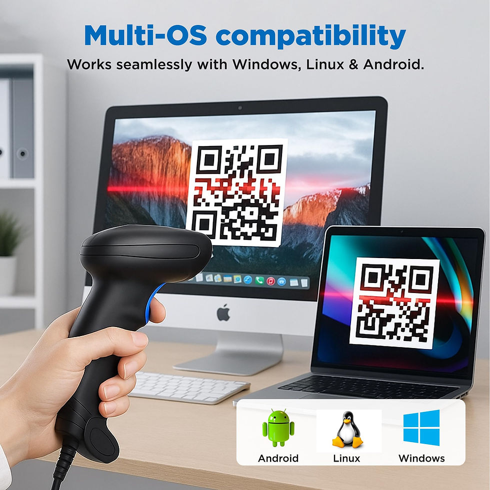 Thumbnail: Barcode Scanner with Stand, Code Reader 1MP Image 2D Wired Sensor, Barcode