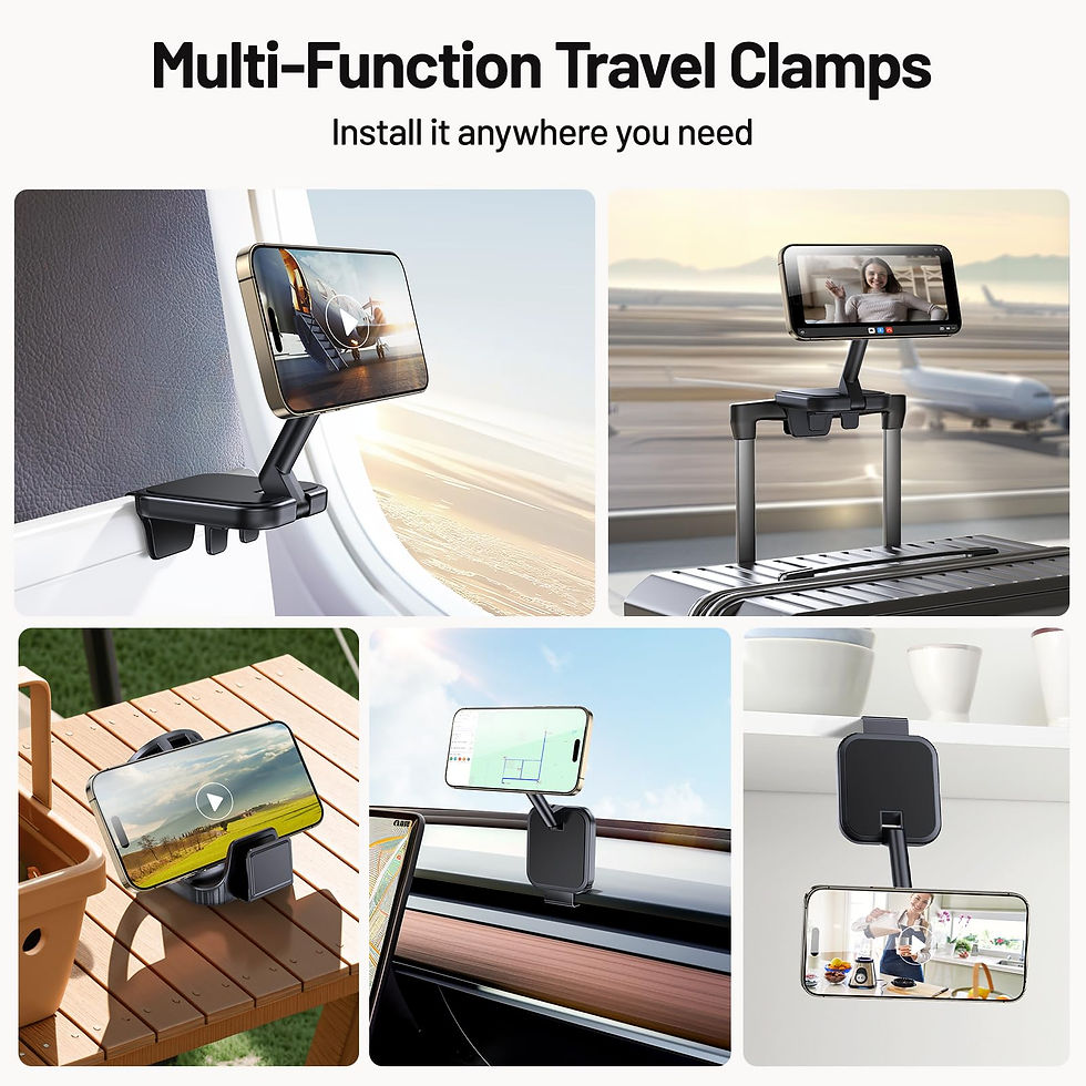 Thumbnail: Hill Travel Essentials Airplane Phone Holder for MagSafe, Universal Travel Mount