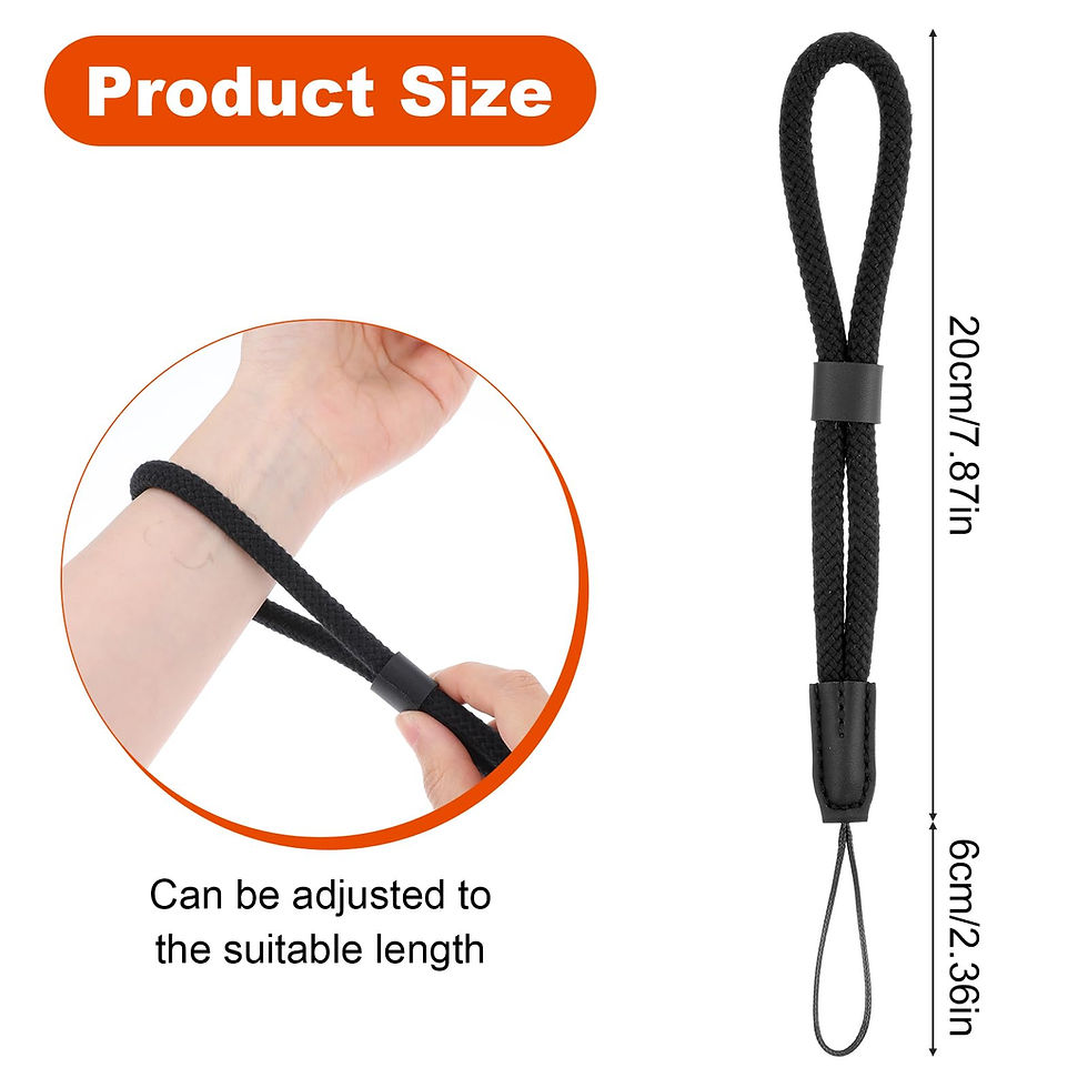 Thumbnail: Adjustable Camera Wrist Strap, Black Nylon Hand Strap for Camera/Phone