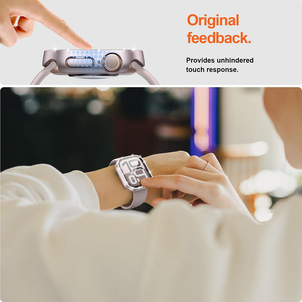 Thumbnail: JZK Apple Watch Series 10 42mm Case, Glitter Bumper, 2-Pack, Rose Gold/Starlight