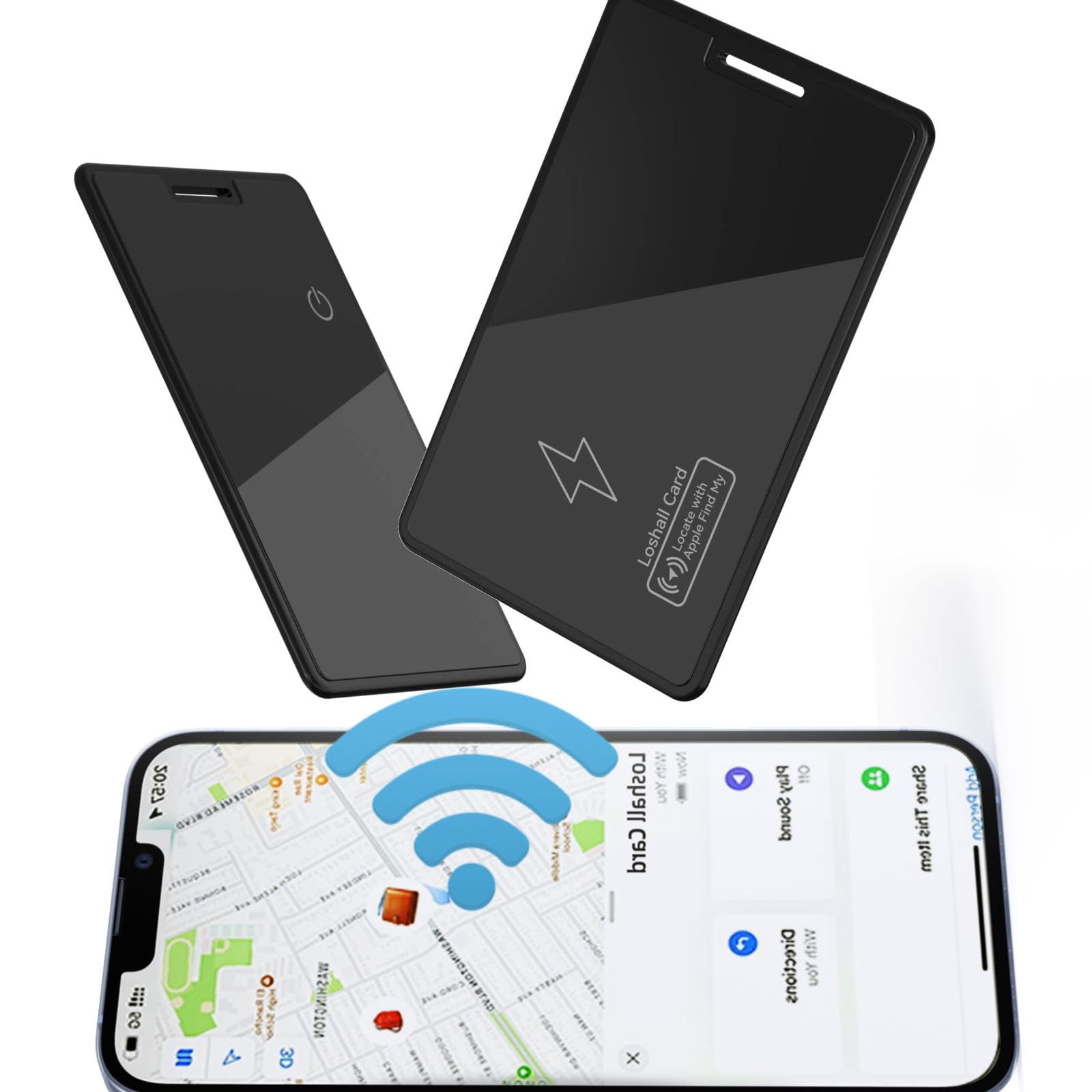 Wallet Tracker Card 2-Pack, Bluetooth Finder with Apple Find My, Water-Resistant