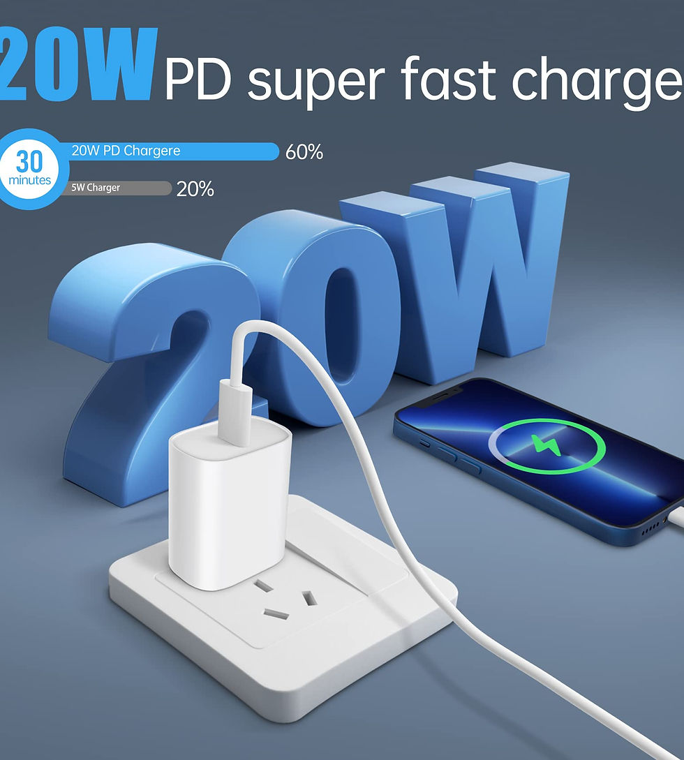 Thumbnail: 20W Fast USB-C Phone Charger with 6.6FT Lightning Cable for iPhone 11-14