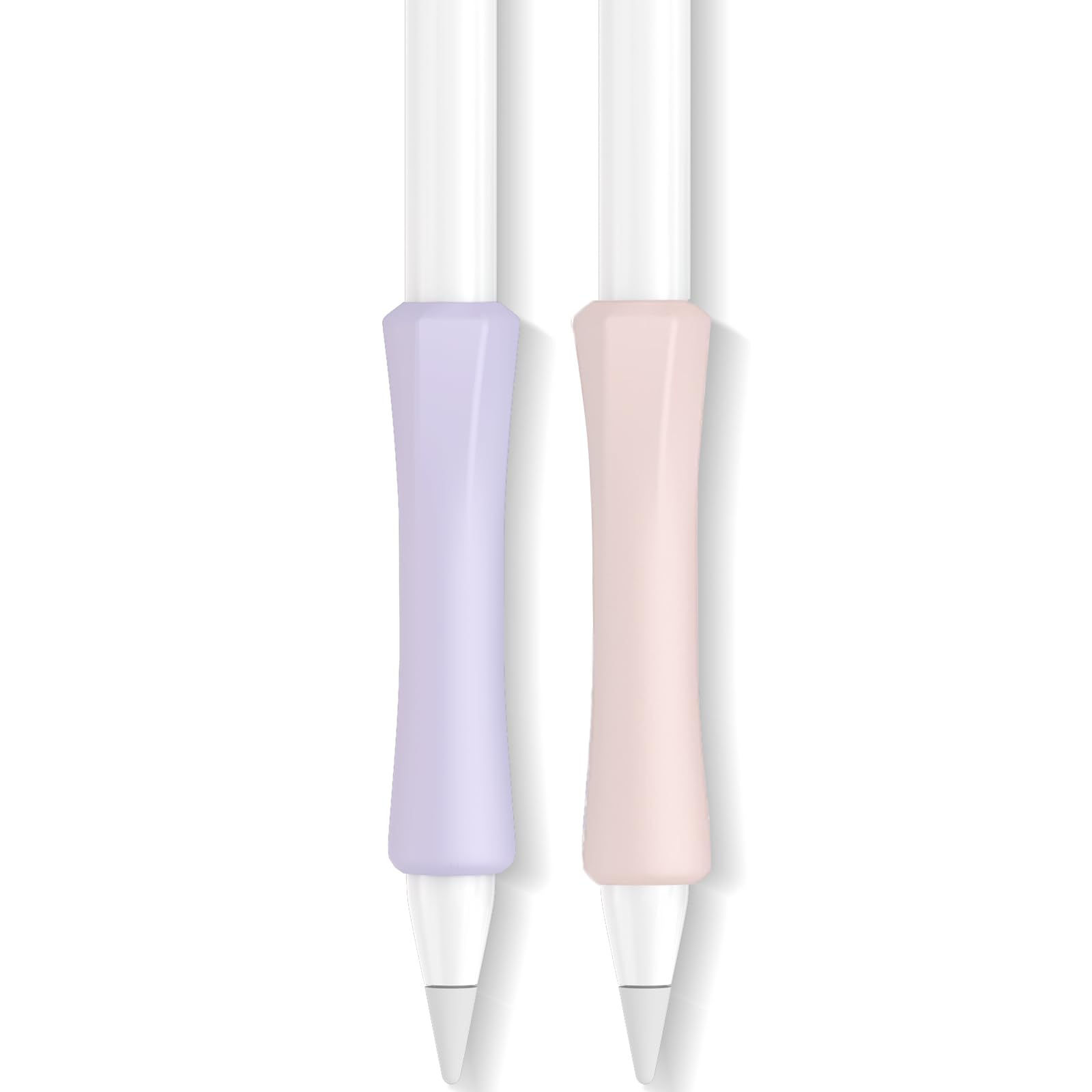 Liquid Silicone Grip for Apple Pencil, 2 Pack Stylus Pen Grips (Pink & Lavender)