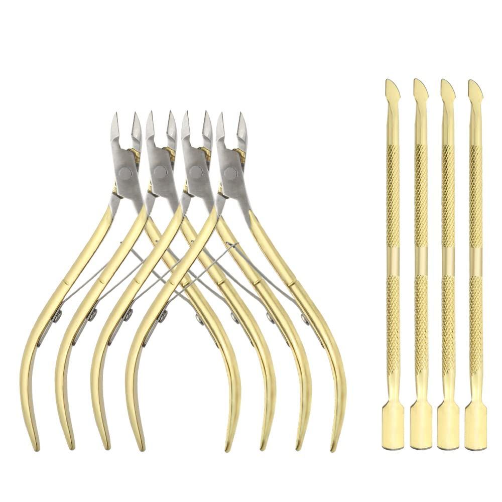 8Pieces Cuticle Nipper Cutter Trimmer Remover Stainless with Cuticle Pusher