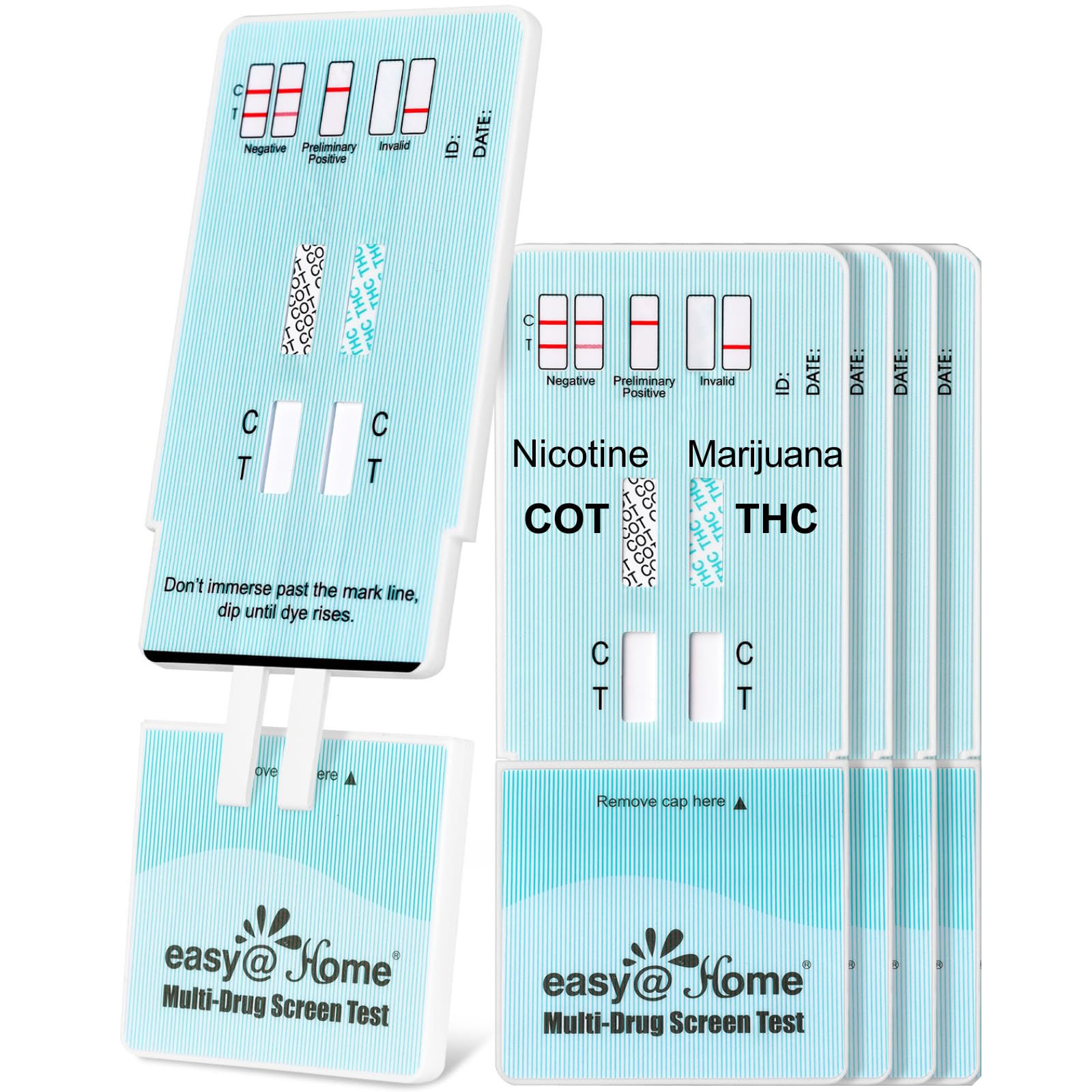 Easy@Home Screen Test, & Test Kits, for Multi-Drug 5 Pack THC and Accurate