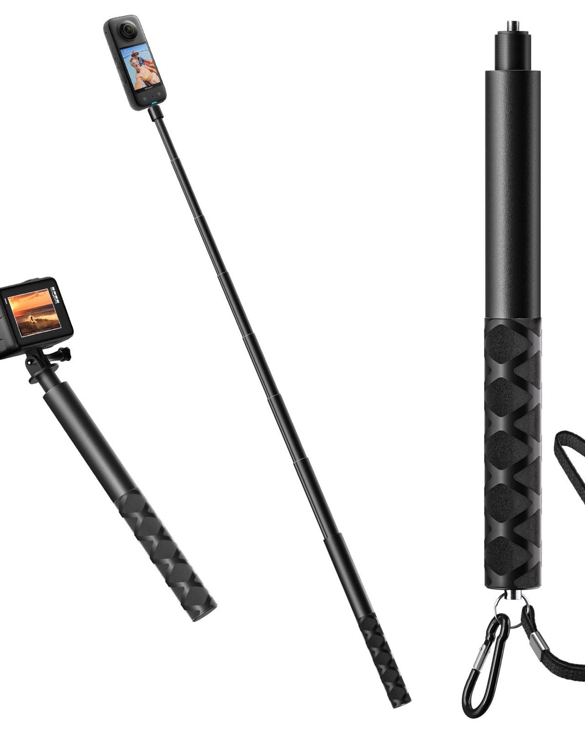 UBeesize 60-Inch Invisible Selfie Stick, Extendable Monopod for GoPro & iPhone