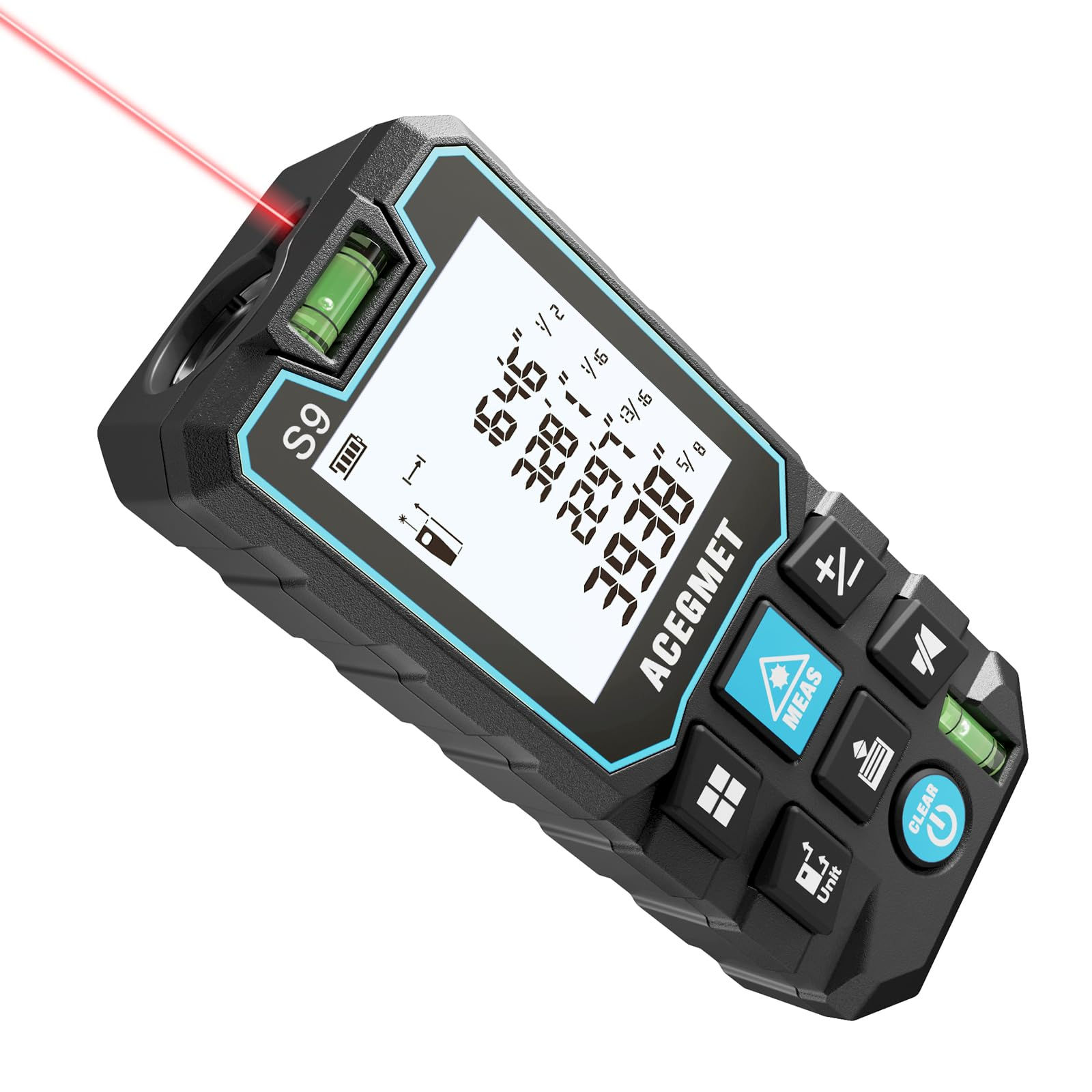 ACEGMET Laser Tool, Tool with Measure, 393ft/120m Measurement Bubble Levels,