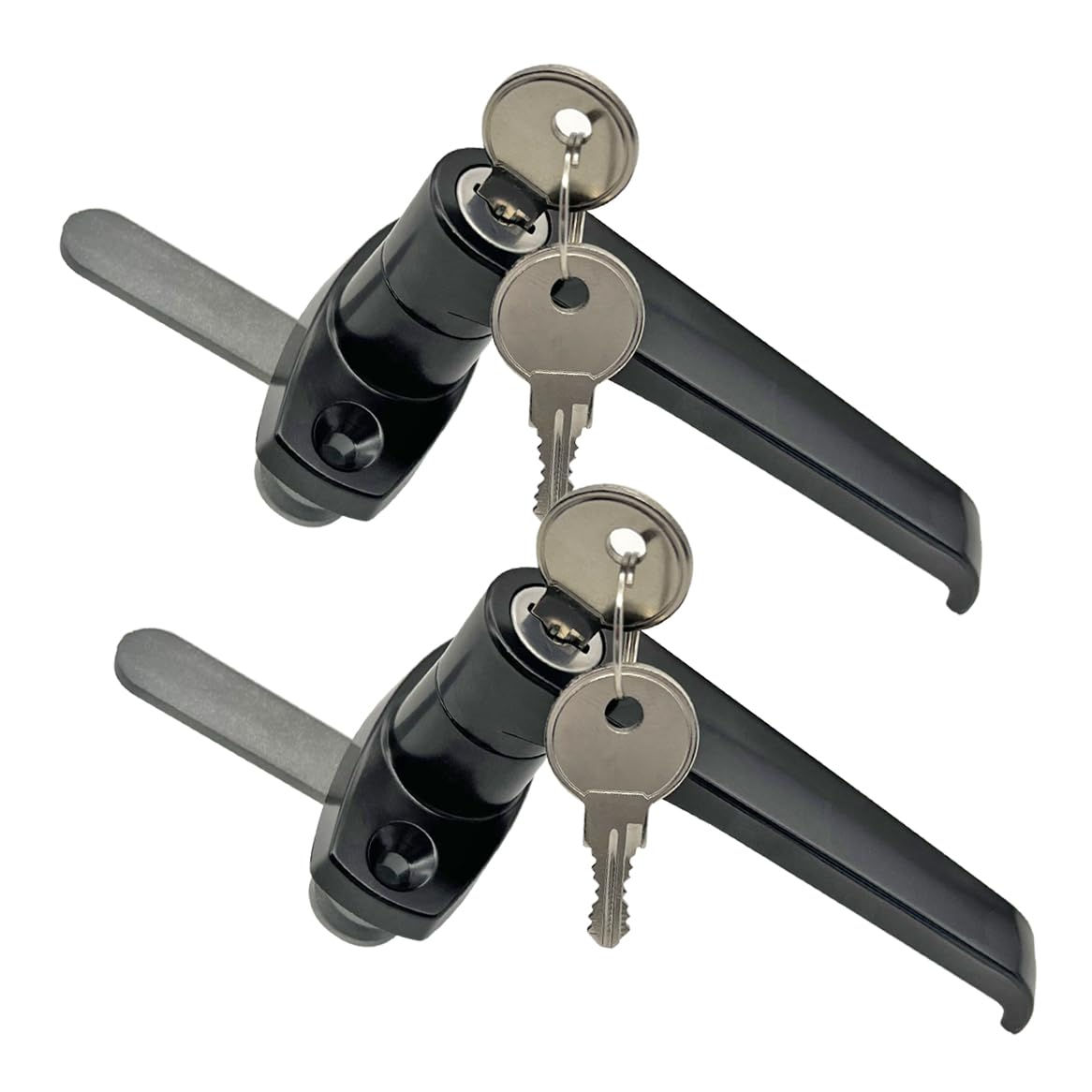 2 Sets Purocean Level Handle Cam Lock,L-Type Locking Door Handle,Cabinet Handle