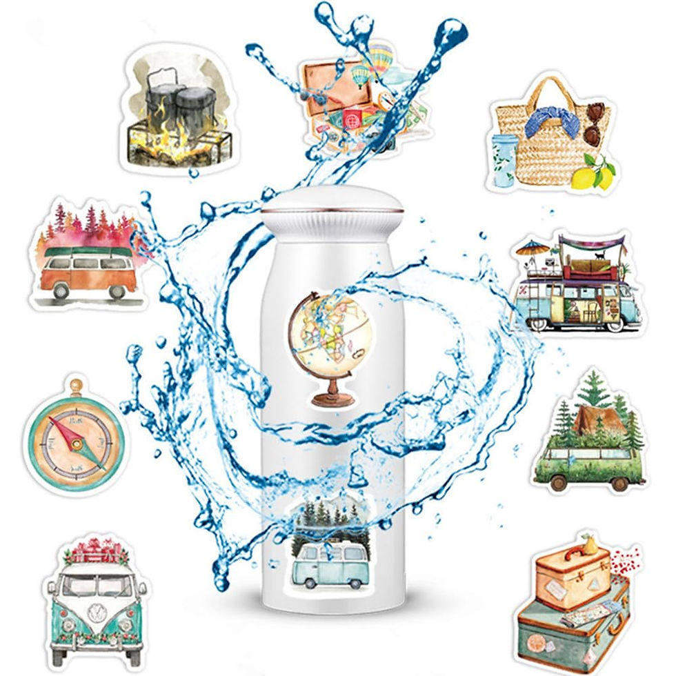 Thumbnail: 50 Pcs Outdoor Travel Stickers for Water Bottles, Luggage, Scrapbooks