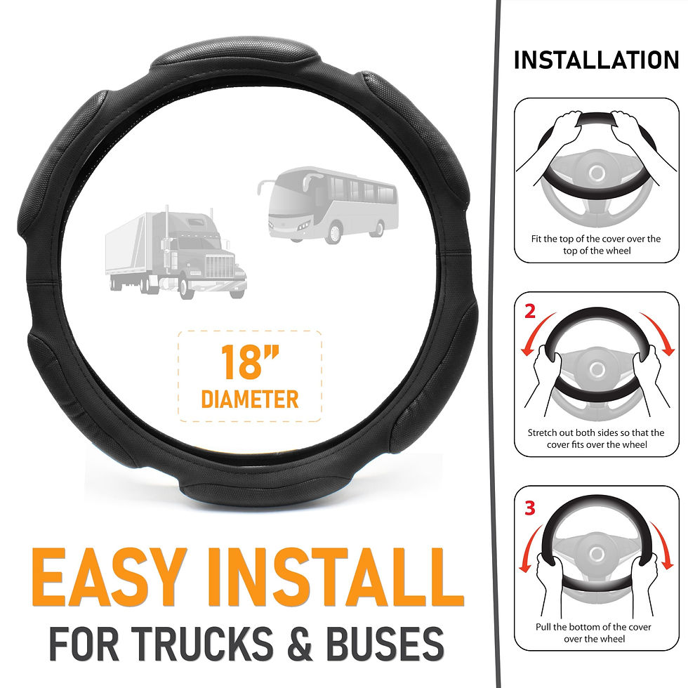 Thumbnail: Goodyear Bus and Truck Wheel Cover – Steering (18 INCHES) Truck, Leather