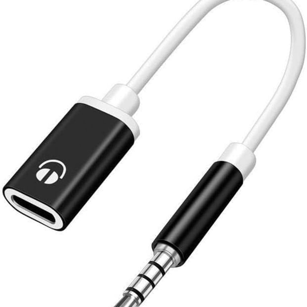 3.5mm to USB C Audio Adapter, Headphone Jack to Type C Audio Dongle, Black