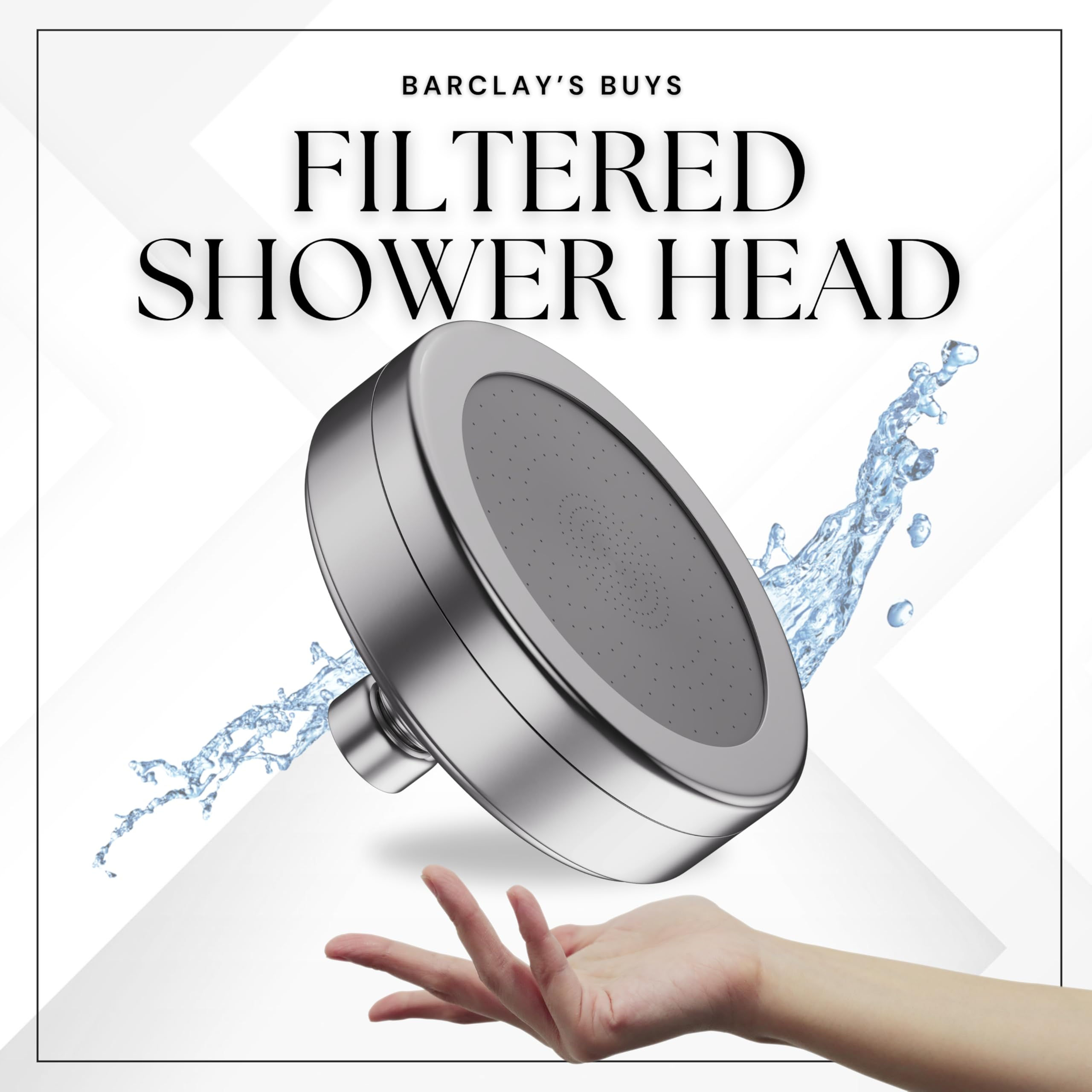 Filtered Shower Head - All With Filters Fixed Showerhead Filter for Hard Water