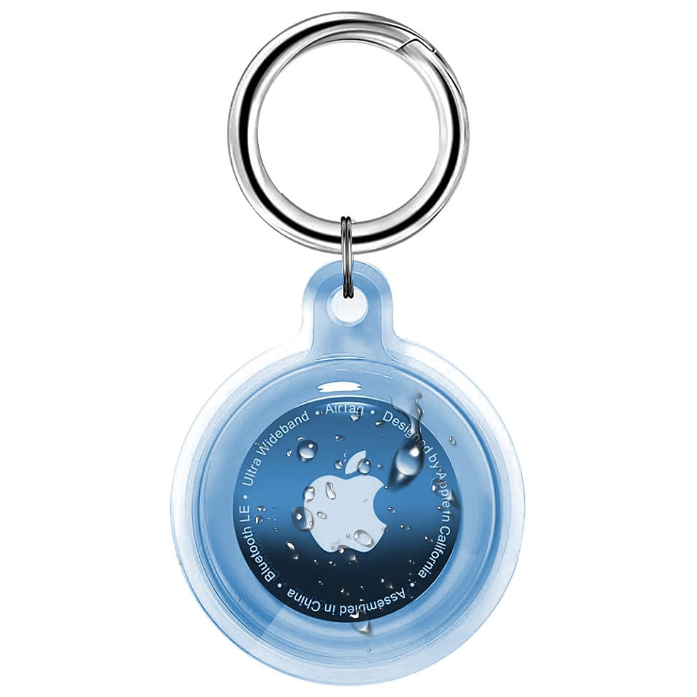 Thumbnail: IPX8 Waterproof Airtag Holder with Keychain, Full Body Protection (Blue)