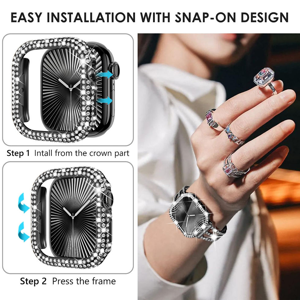 Thumbnail: WINGLE 2-Pack Apple Watch Case 46mm with Screen Protector, Bling Bumper