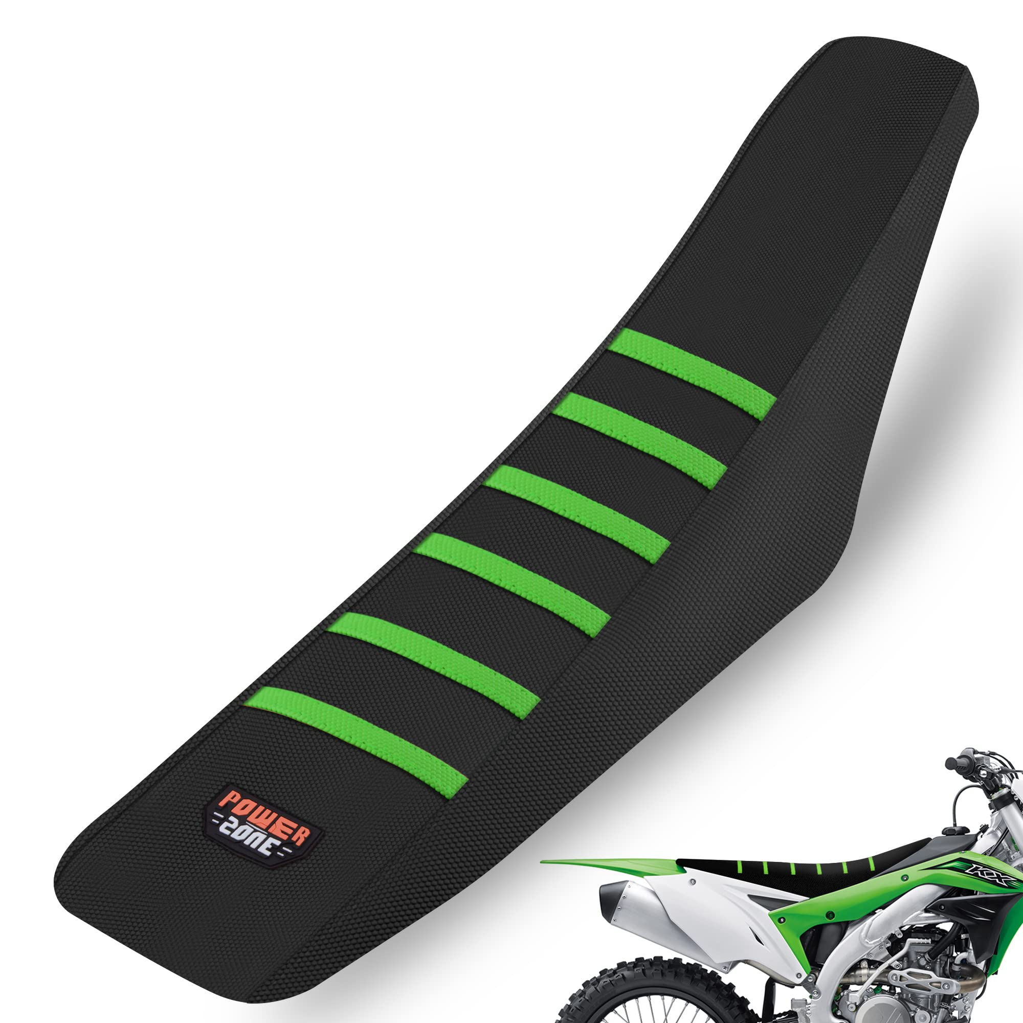 Universial Dirt Bike Seat Cover - Ribbed Soft Motorcross Green Rubber Seat