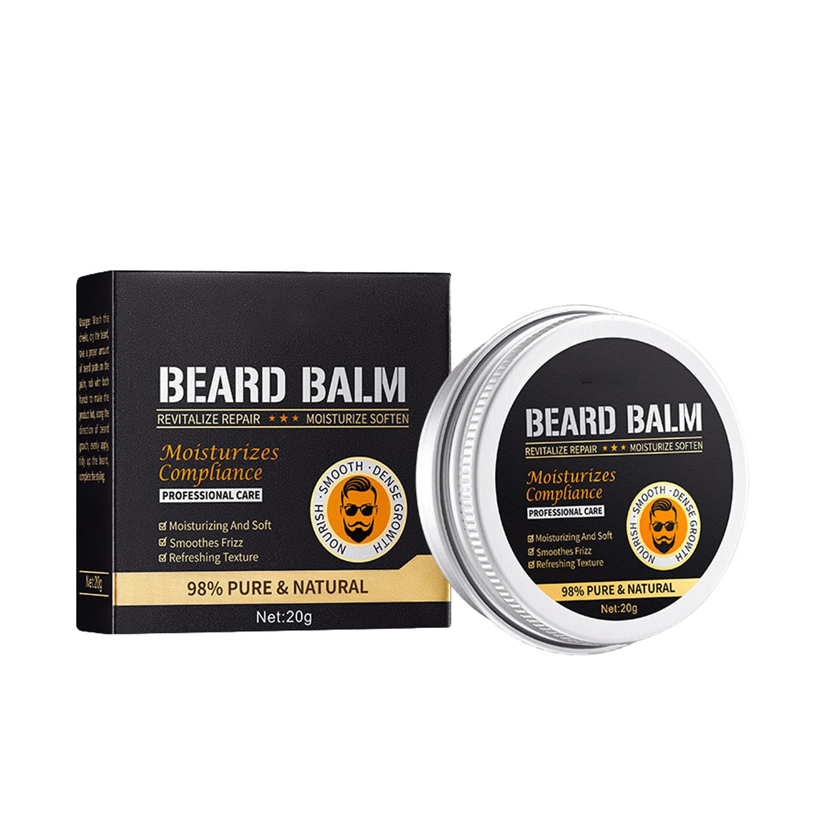 Beard Balm with Beeswax for Softening, Growth & Dandruff Care