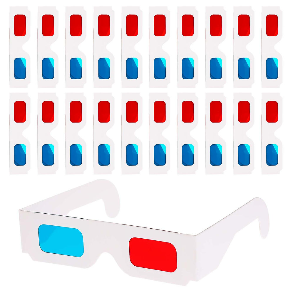 Thumbnail: 3D Glasses for Movies, Red and Cyan Lens, Folded Protective Sleeve