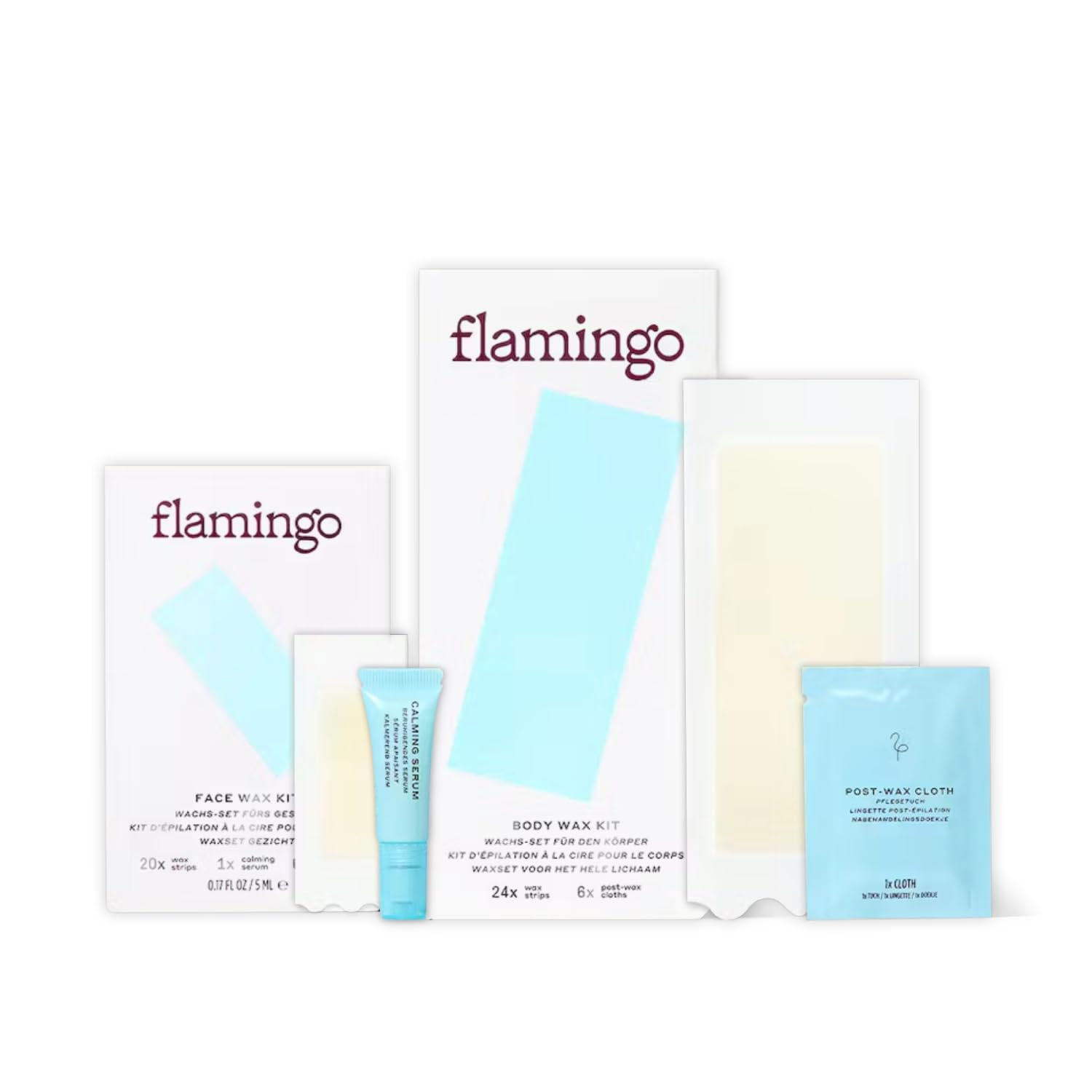 Flamingo Head to Toe Wax Kit | 57 Wax Strips & Calming Serums