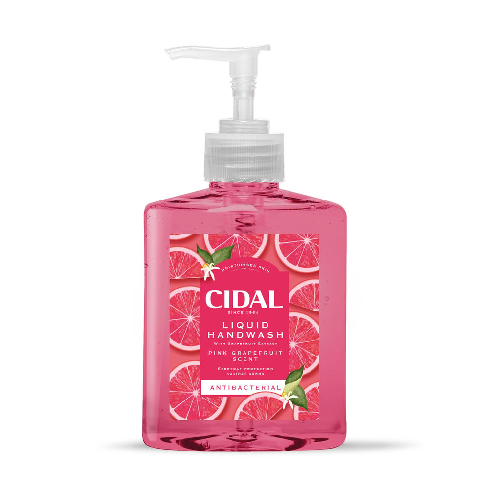 Cidal Pink Grapefruit Handwash, Antibacterial, Fresh Scent, 250ml