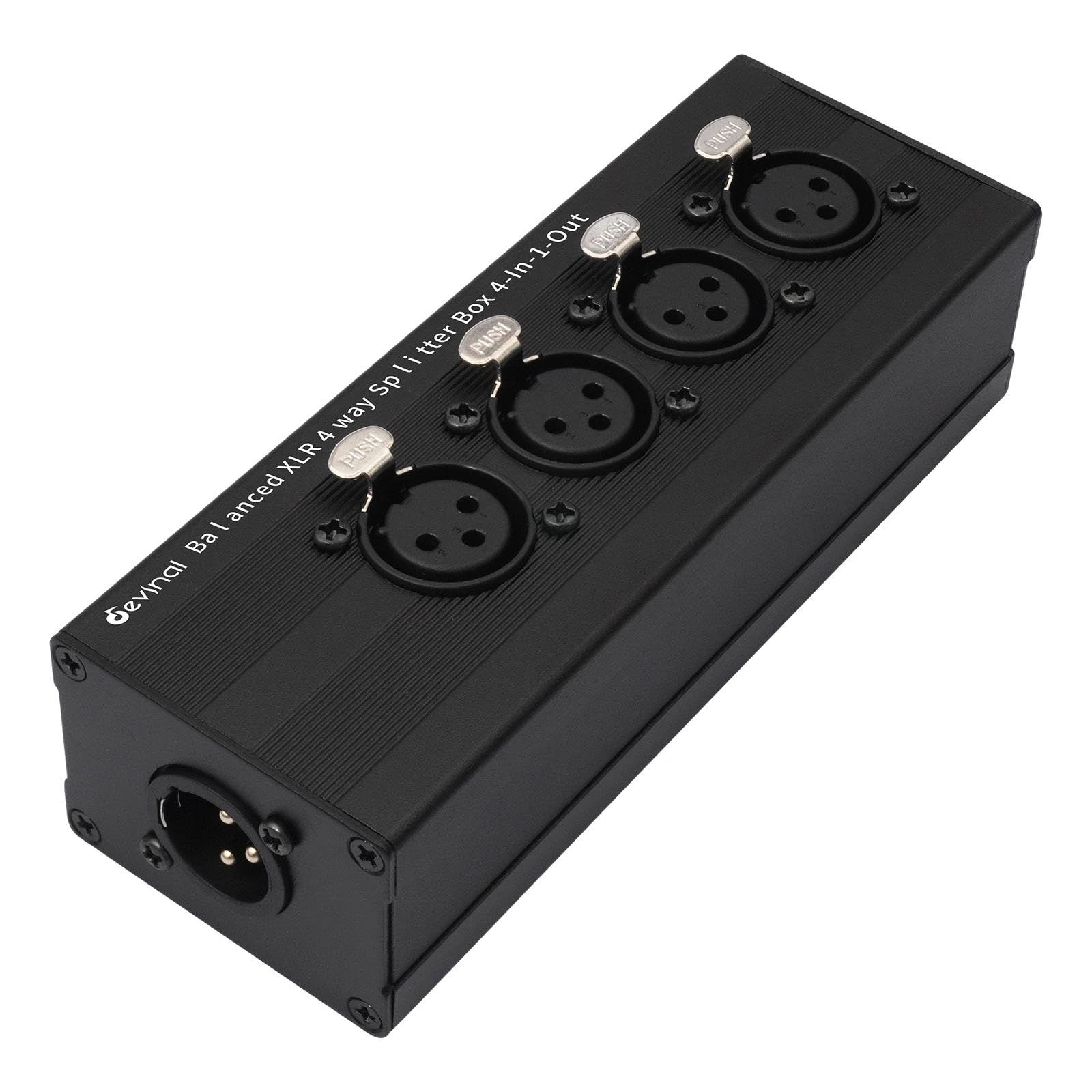 Devinal XLR Audio Splitter Box, to 4-IN-1-OUT 4 Female Balanced Converter
