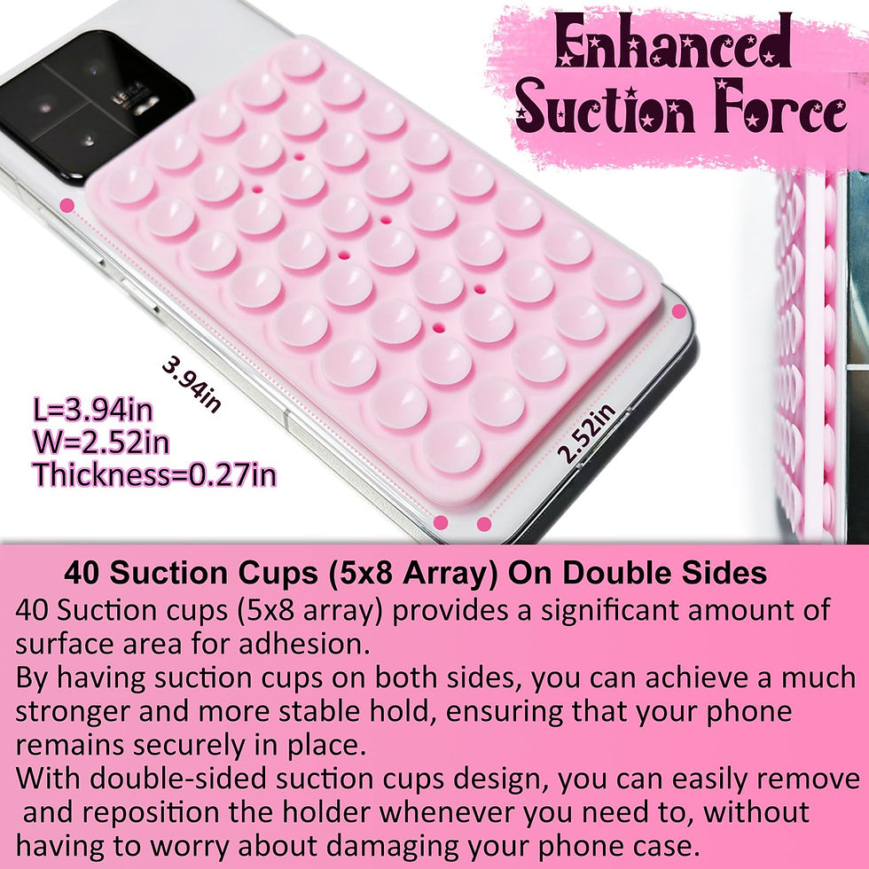 Thumbnail: 2 Pack Double Sided Silicone Suction Cup Phone Mount, White (Hands-Free)