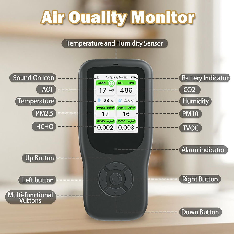 Thumbnail: 11-in-1 Air Quality - Portable Monitor Indoor Real-Time (Black-White) Detector