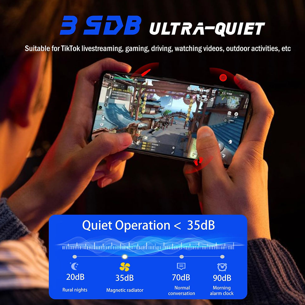 Thumbnail: Magnetic Phone Cooler for Gaming, Dual Mode with Temperature Display, Black